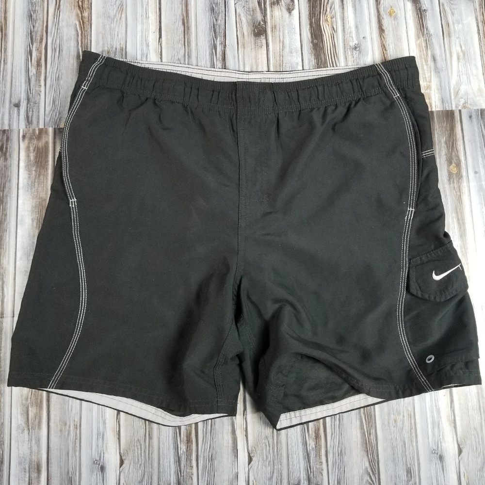 Nike Swim Trunks Men's Medium Black/White G50